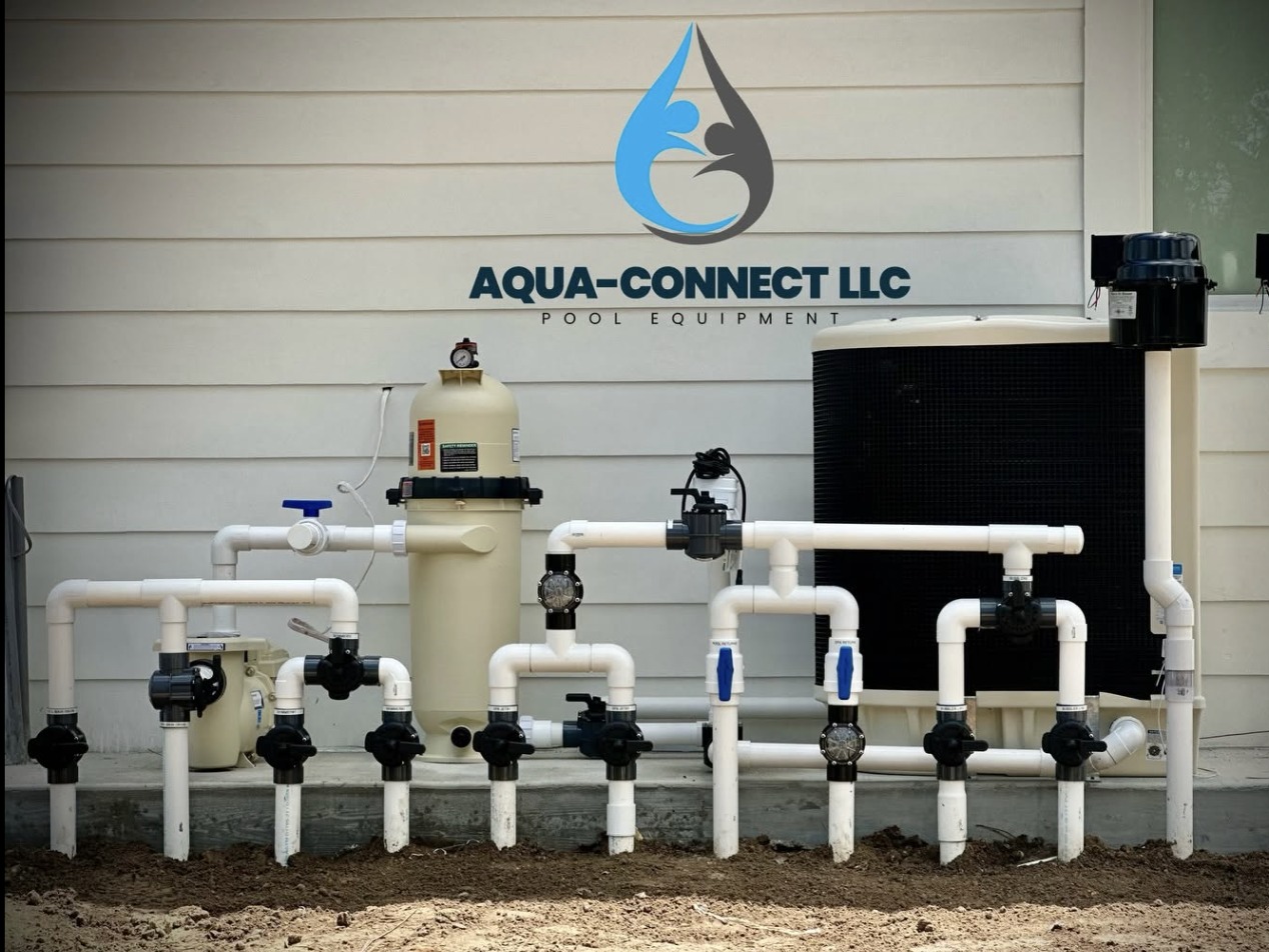 Complete pool equipment pad installed by Aqua Connect